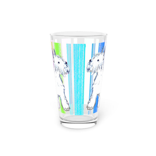 Dogi Fun Pint Glass, 16oz  Schnauzer