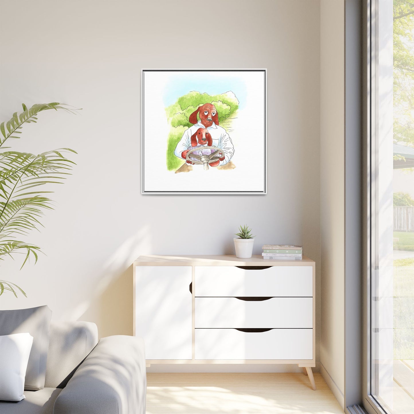 Dogi Fun Matte Canvas Framed