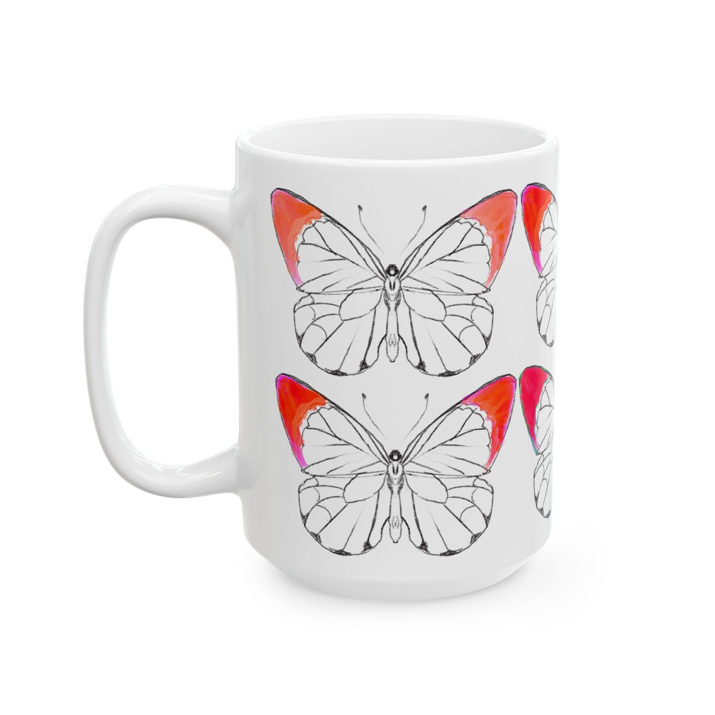 Chroma Ceramic Mug, (11oz, 15oz) Red