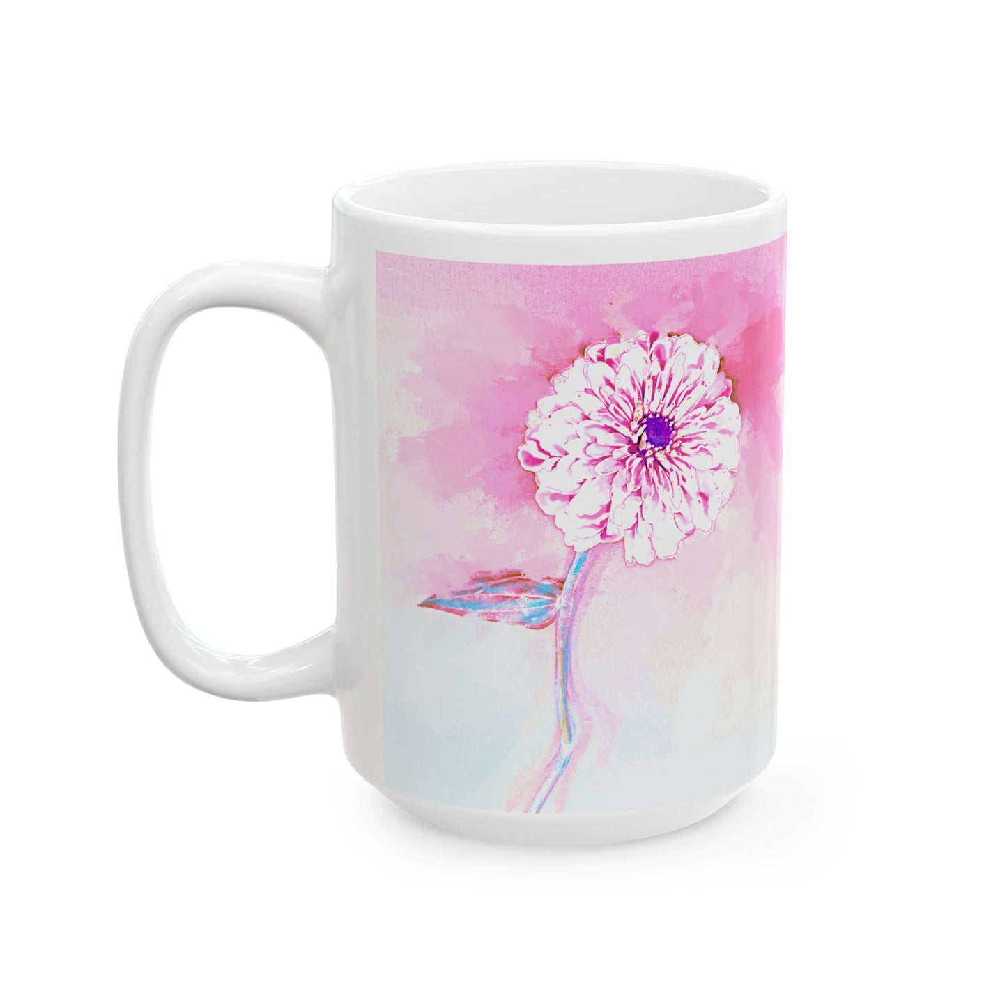 Zinnia Color Splash Mug Pink “Dare to Be Brave”