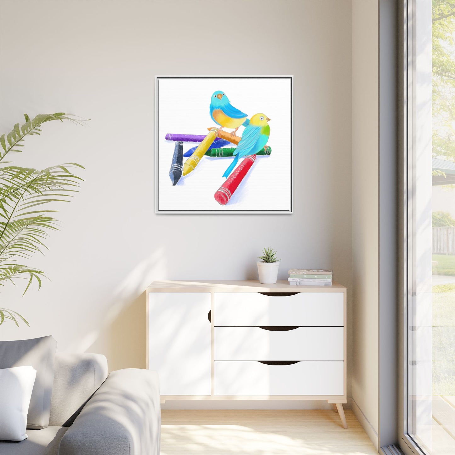 Jolly Birds Matte Canvas Framed
