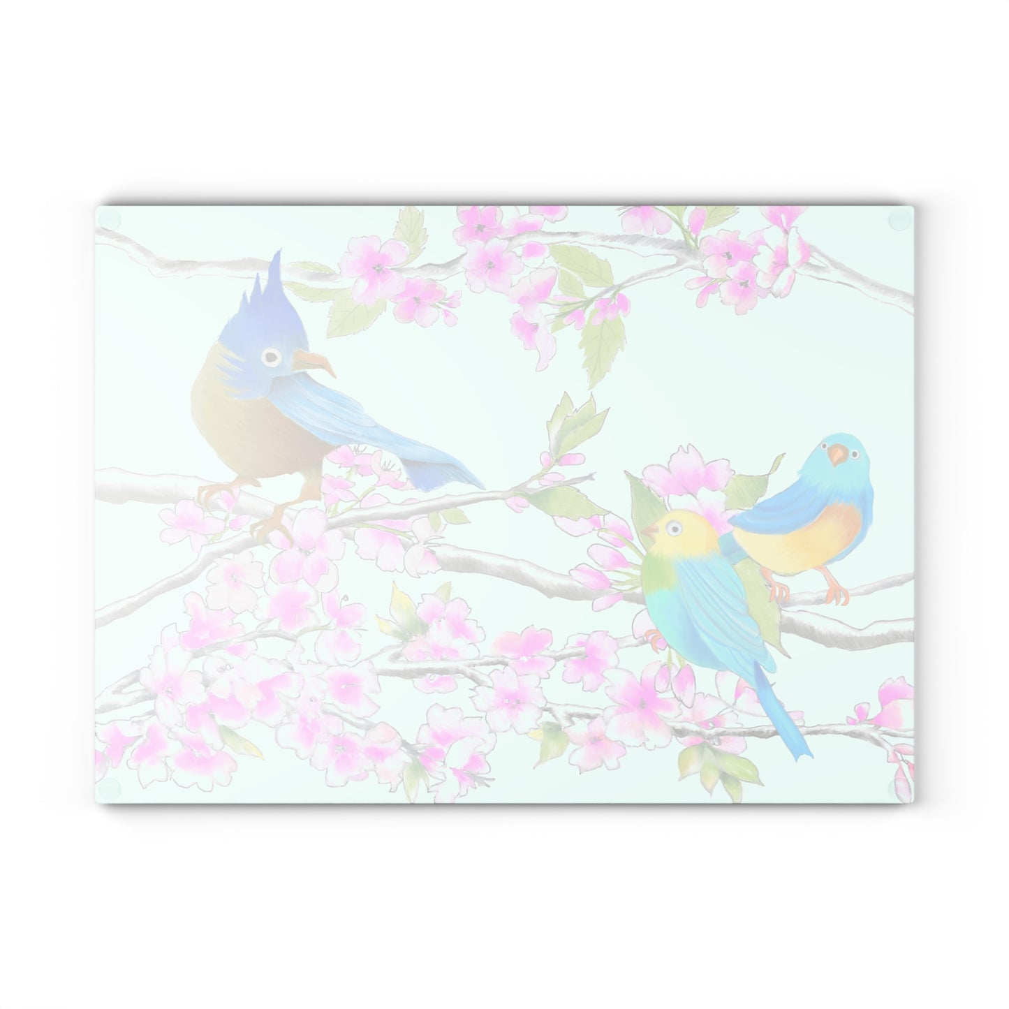 Cherry Chirp Glass Cutting Board