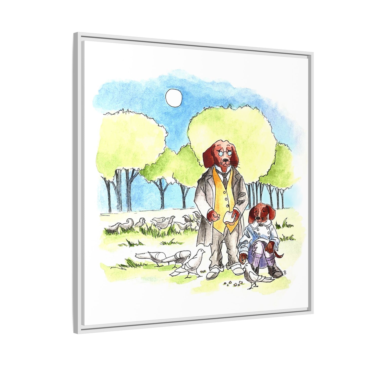 Dogi Fun Matte Canvas Framed