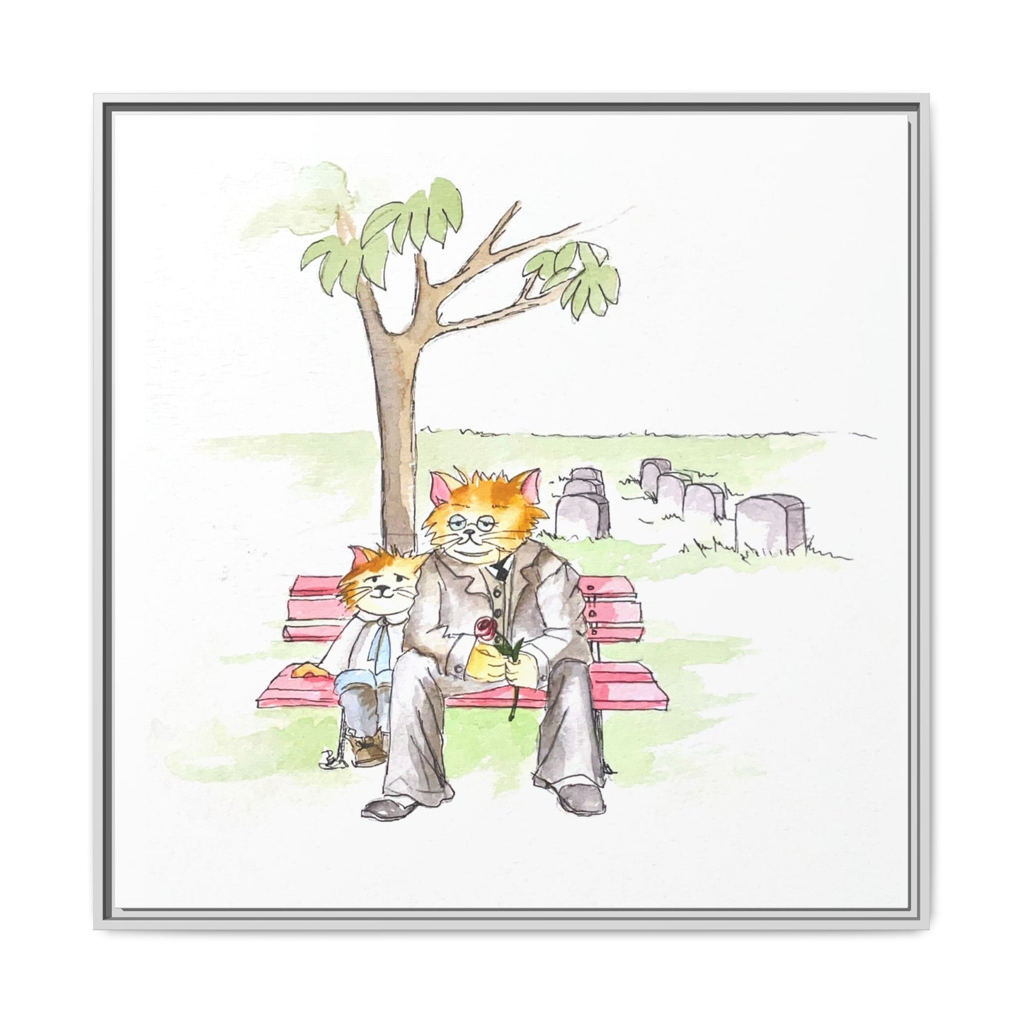 Kitty Fun Matte Canvas Framed
