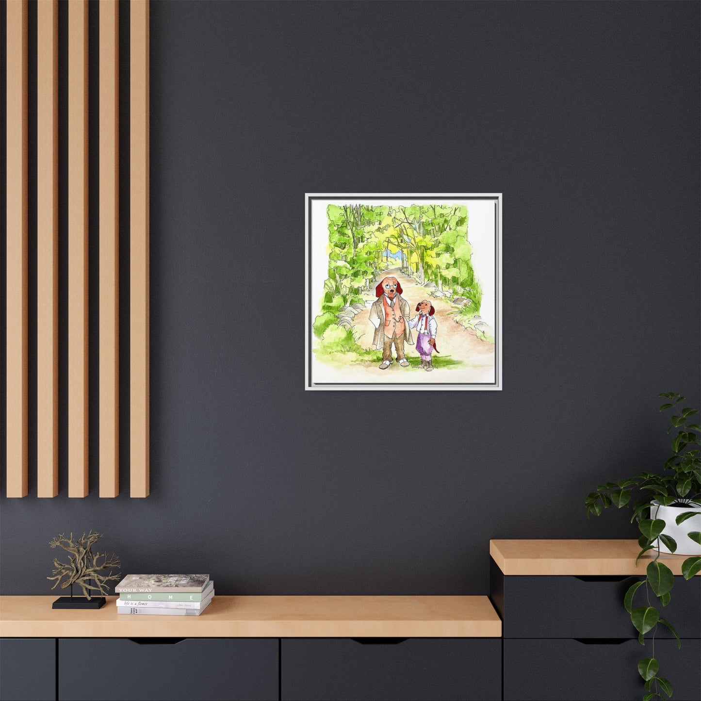 Dogi Fun Matte Canvas Framed