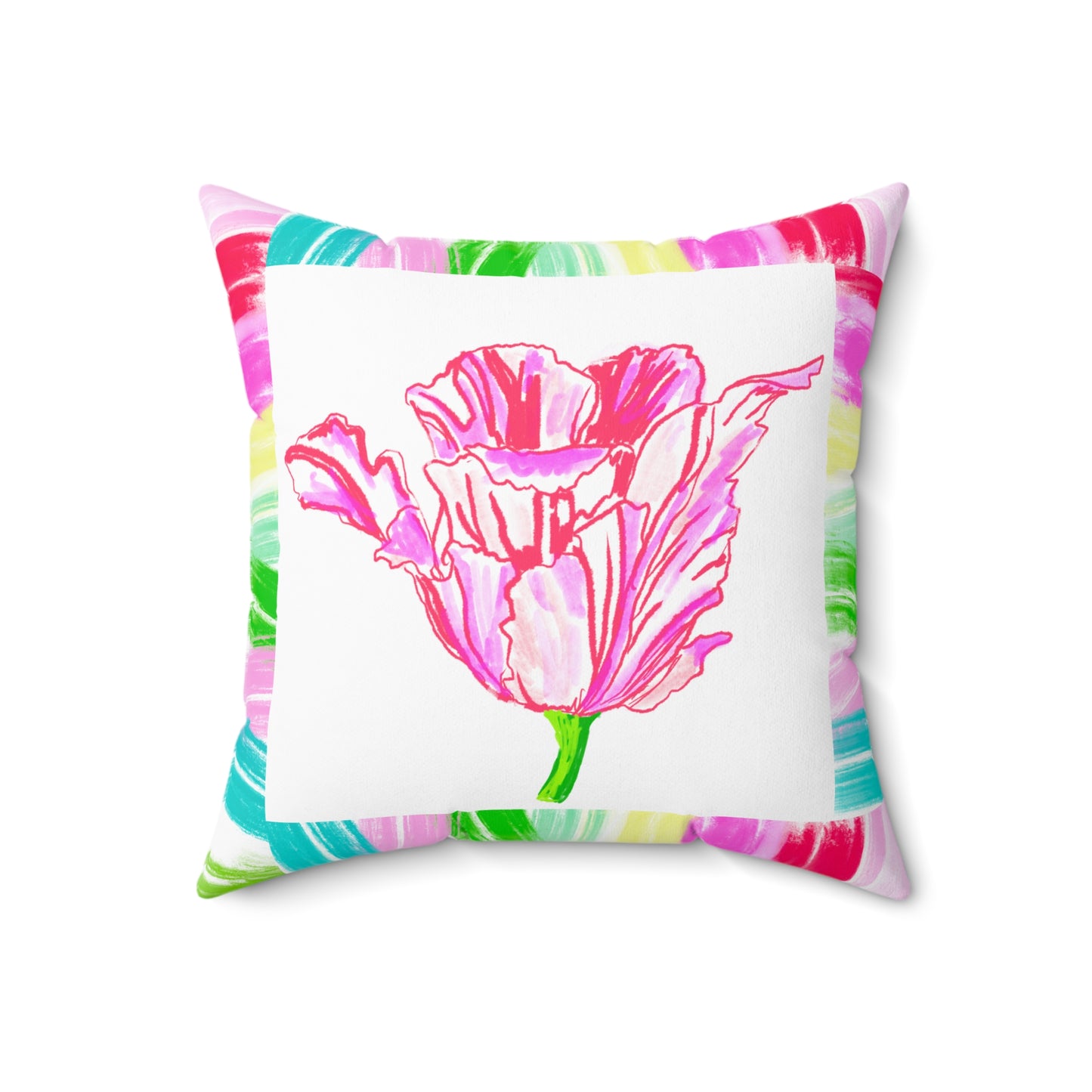 Mega Dot Polyester Square Pillow The fool has said in his heart Tulip