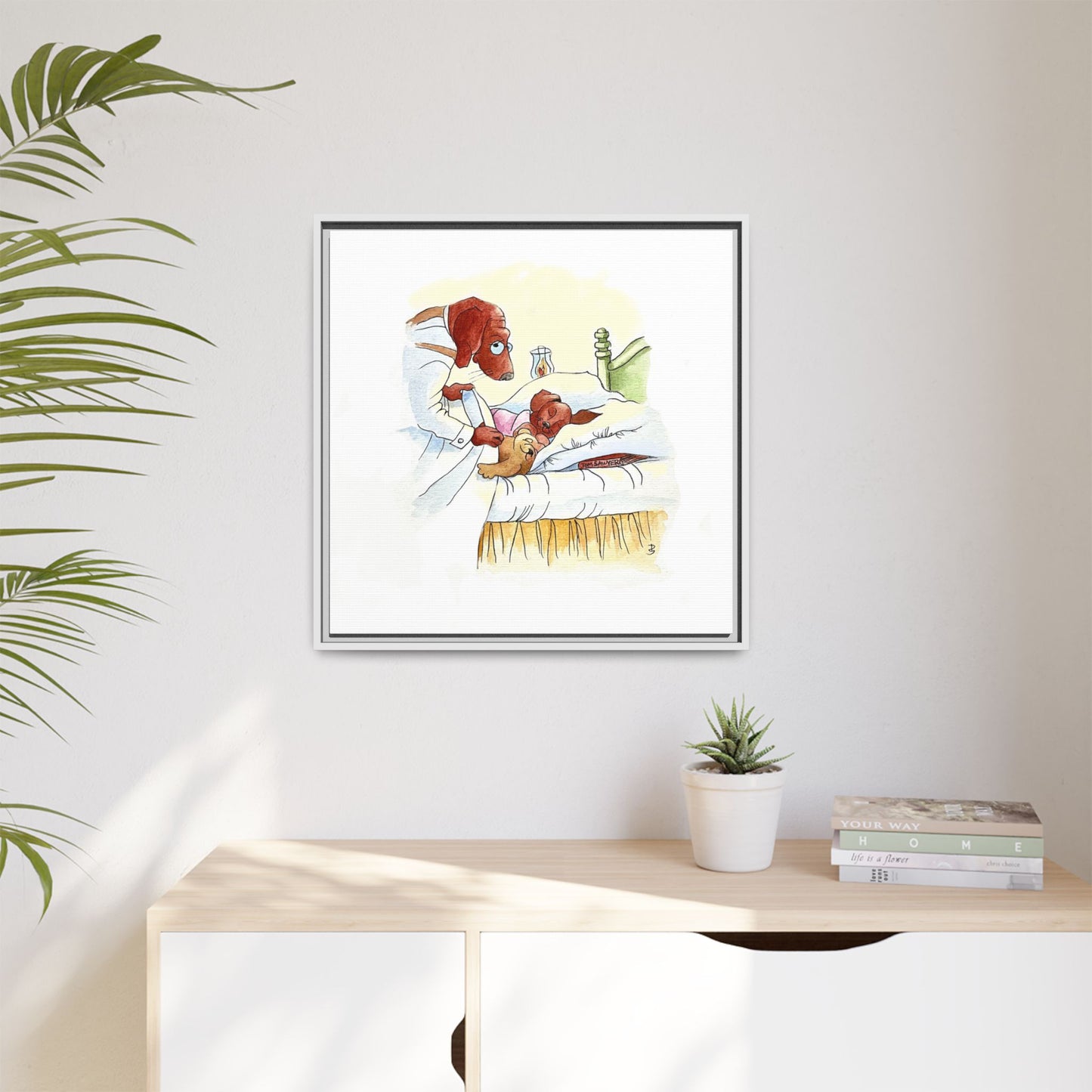 Dogi Fun Matte Canvas Framed