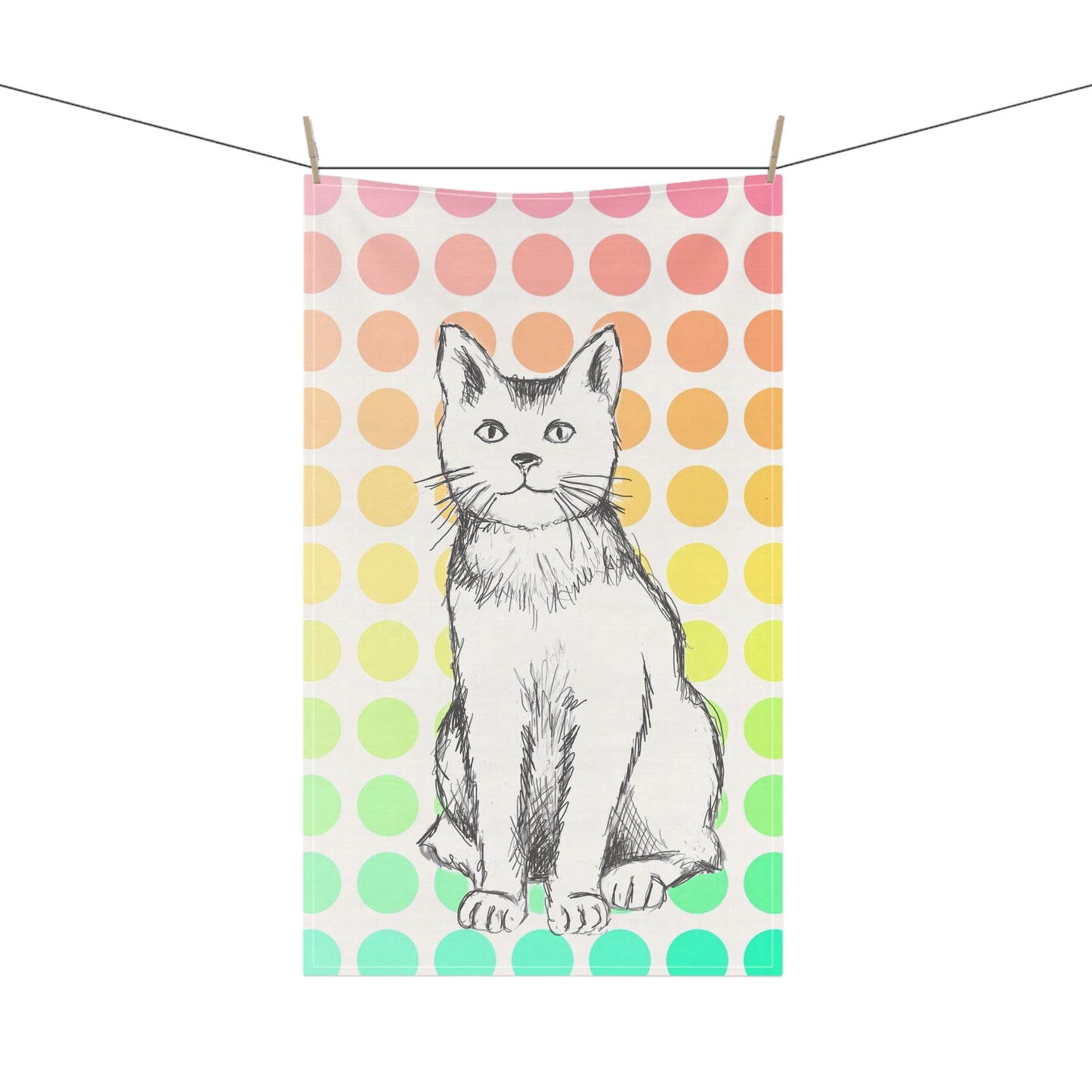 Colorful Cat Tea Towel