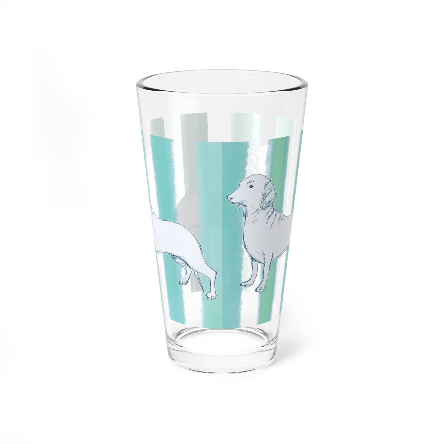 Dogi Fun Pint Glass, 16oz Dachshund