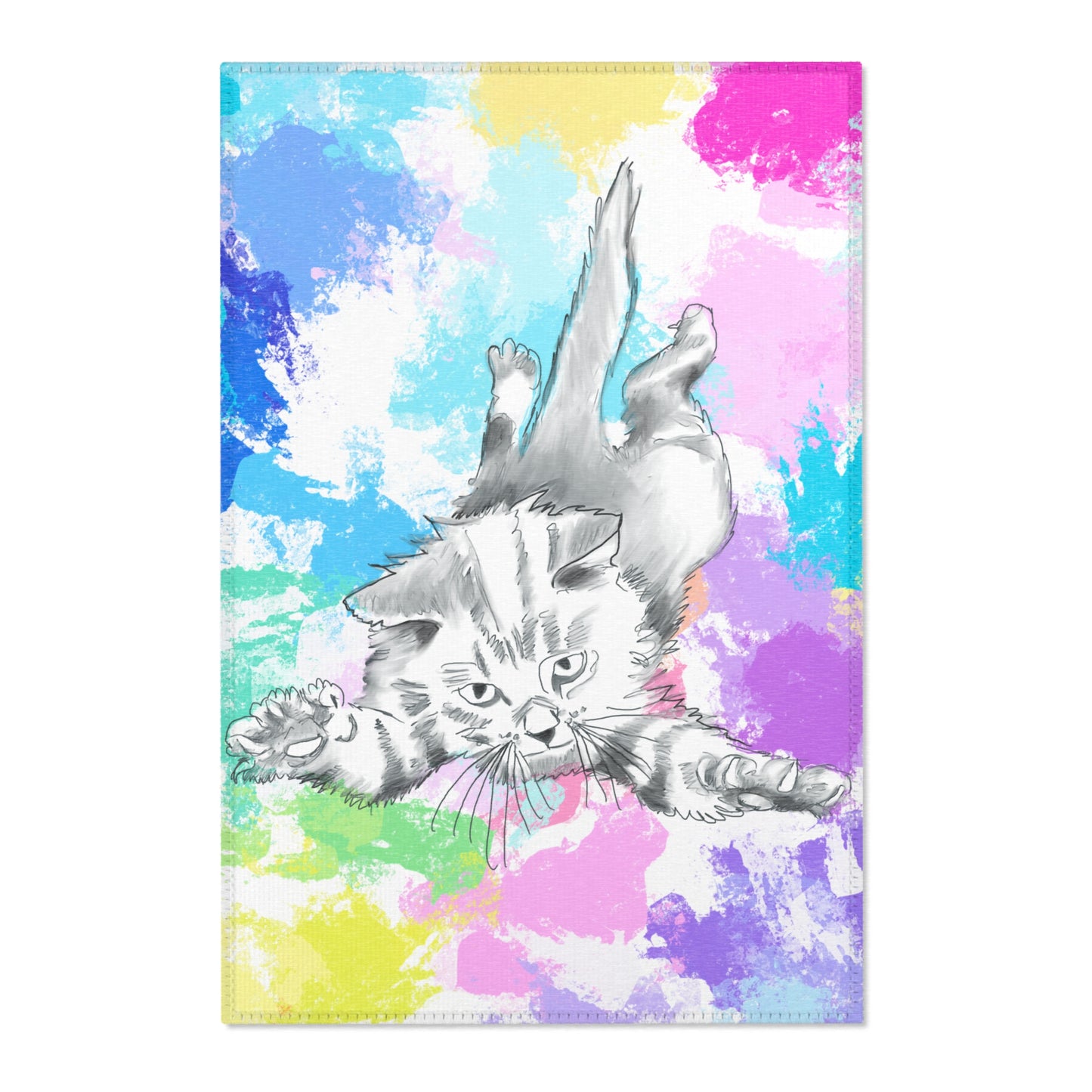 Kitty Fun Vertical Indoor Area Rugs