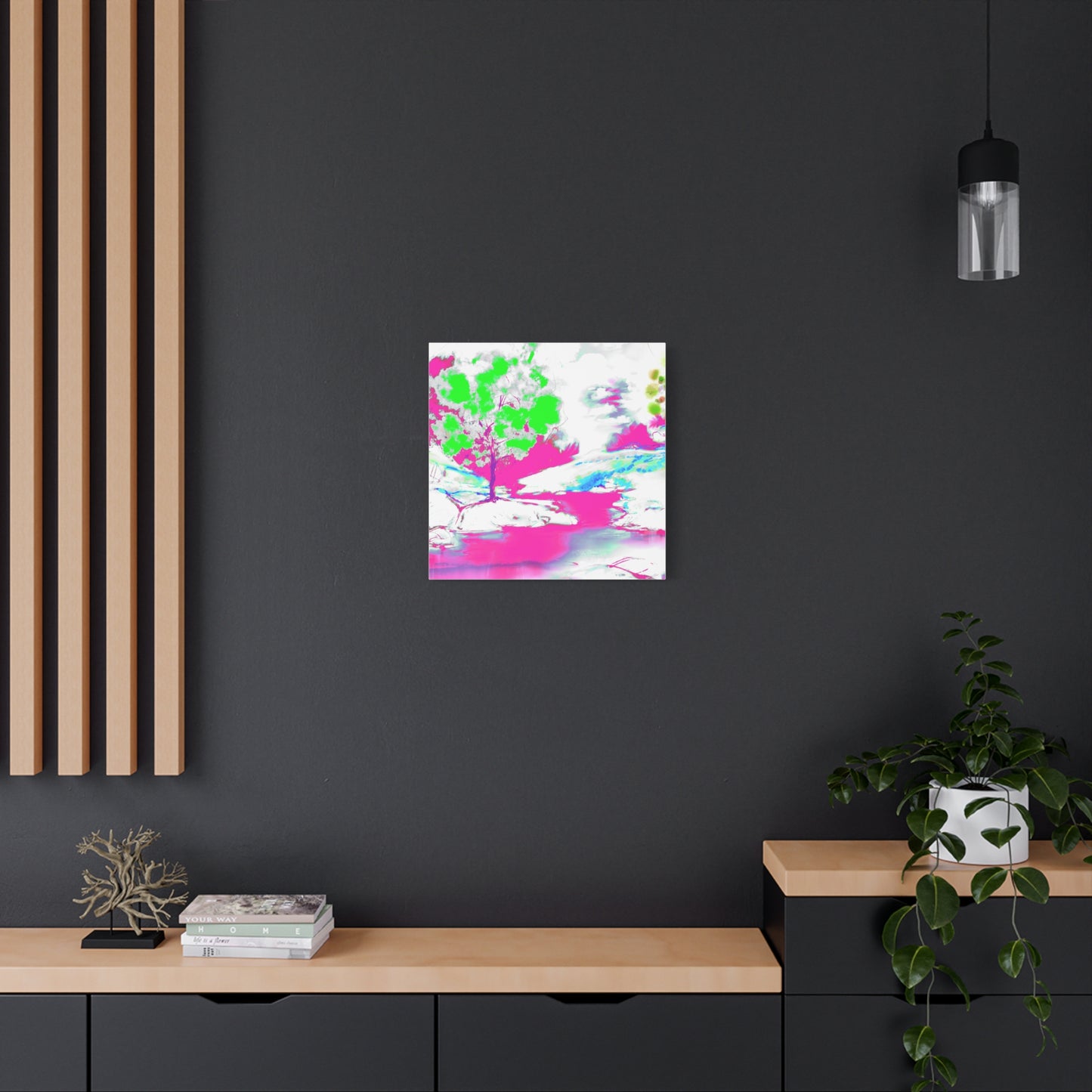 Joyful Landscape Matte Canvas, Stretched, 1.25" Raspberry, Green