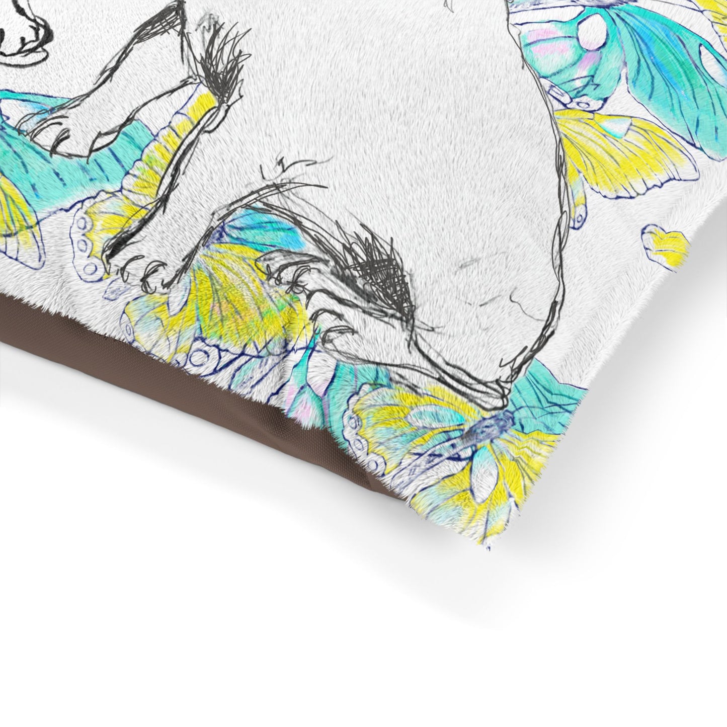 Dogi Butterfly Flutter Pet Bed, Yellow and Aqua