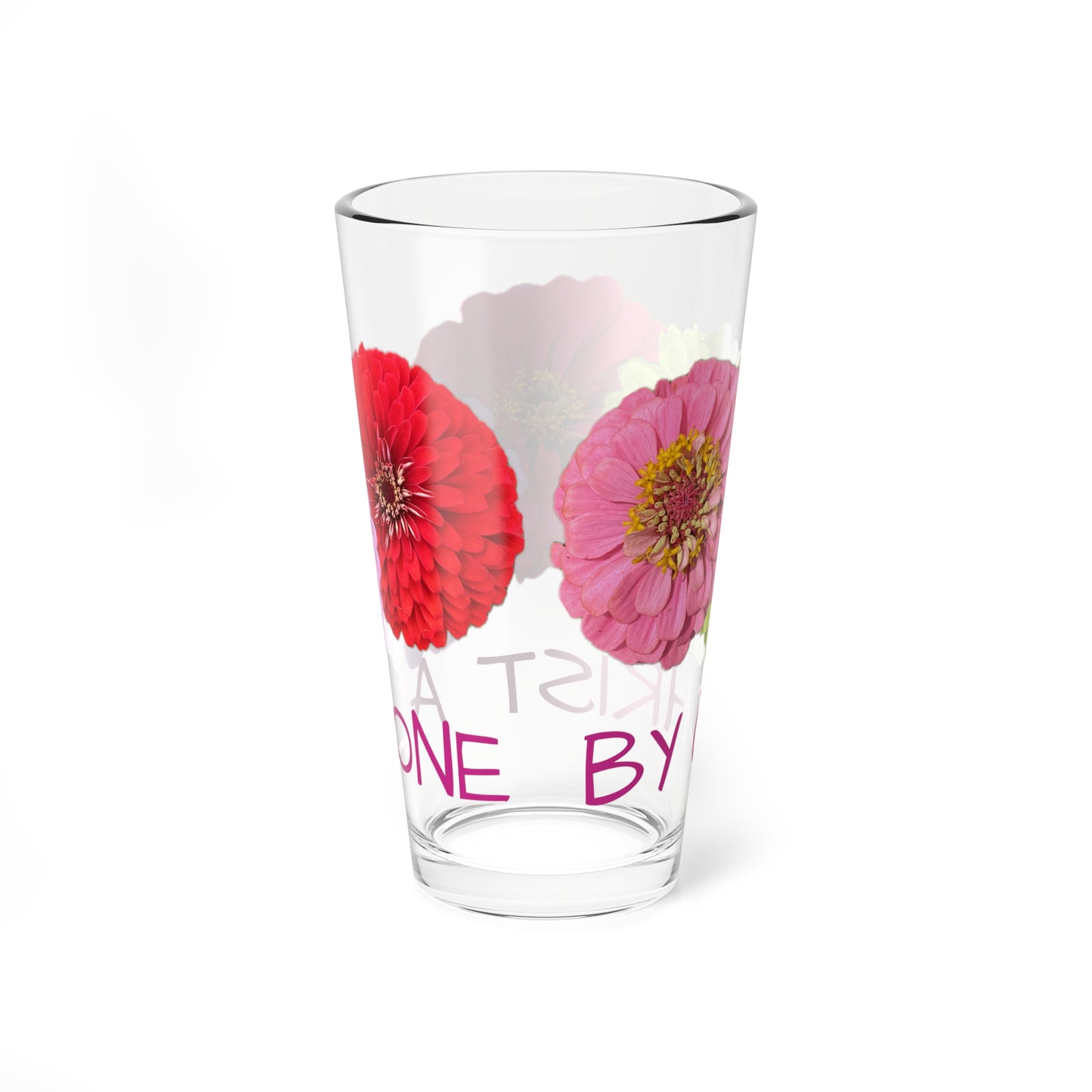 Zinnia Pint Glass "By Christ Alone"