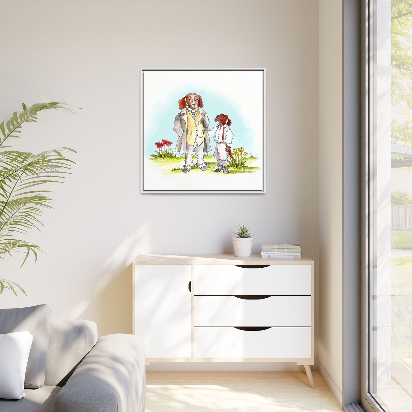 Dogi Fun Matte Canvas Framed