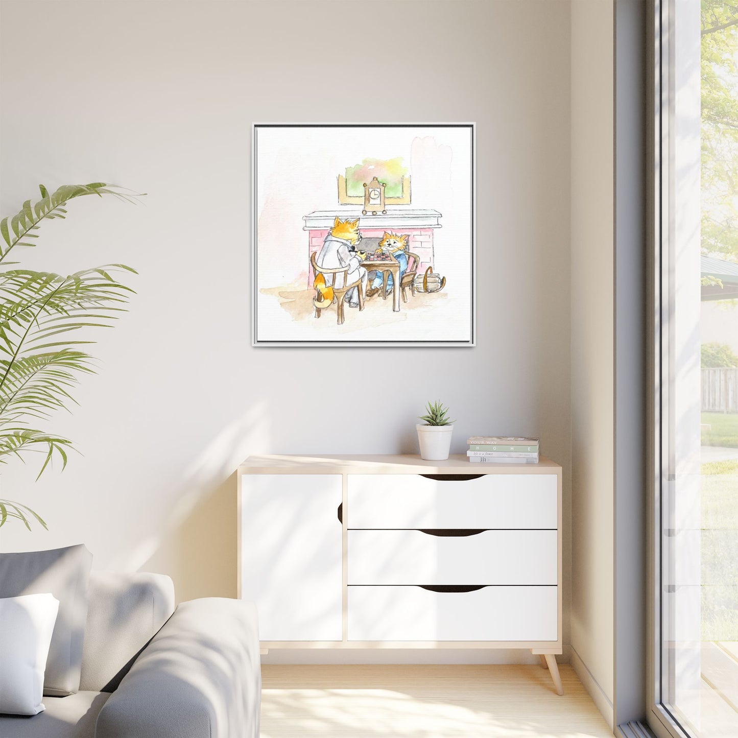 Kitty Fun Matte Canvas Framed