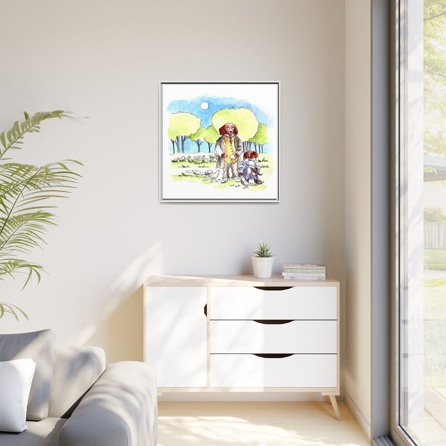 Dogi Fun Matte Canvas Framed