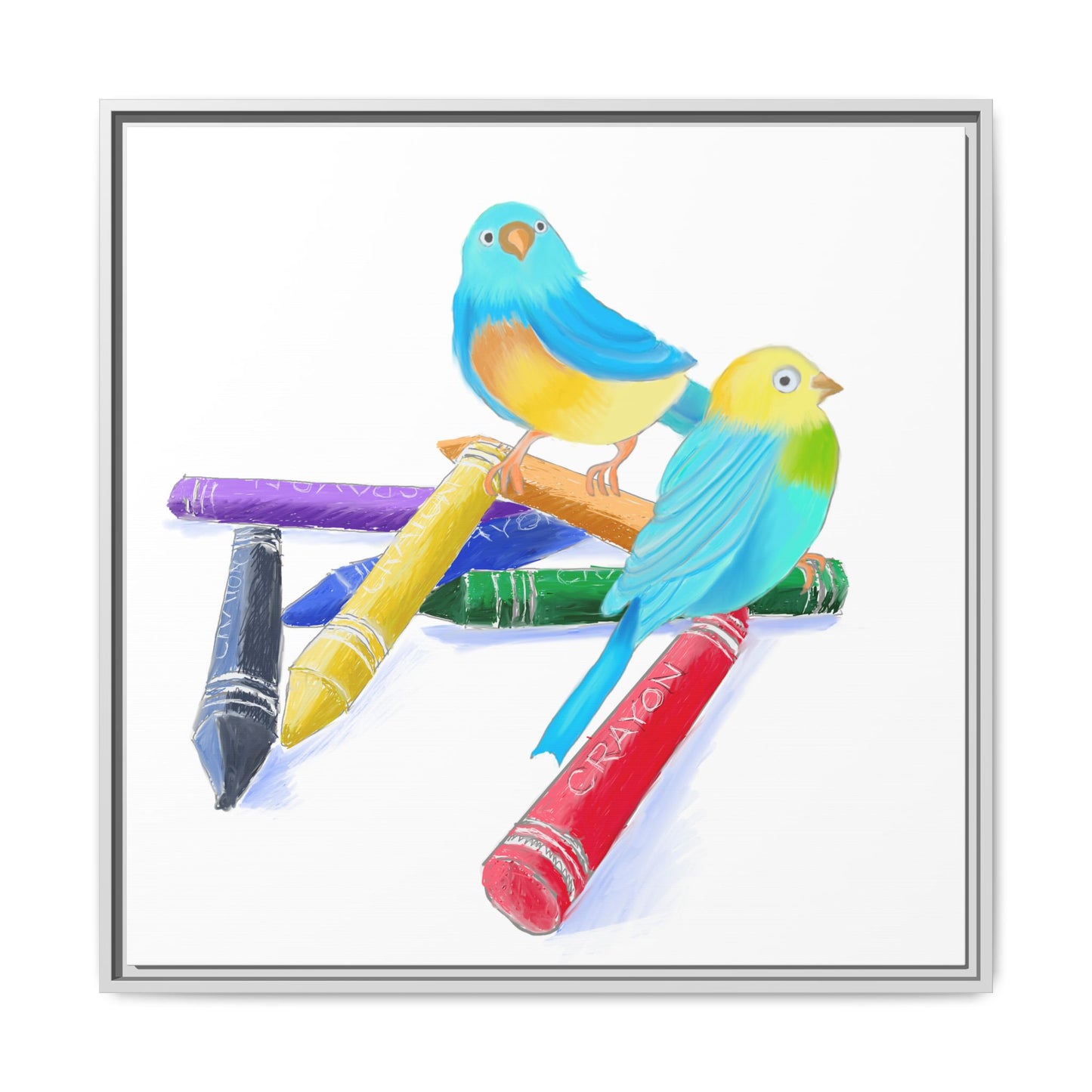 Jolly Birds Matte Canvas Framed