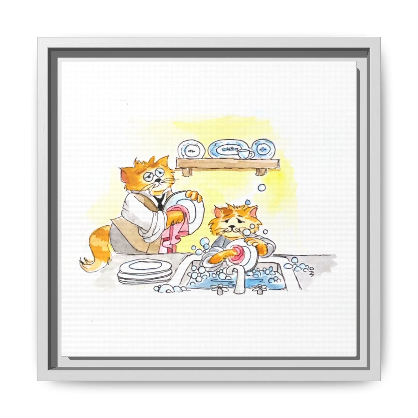 Kitty Fun Matte Canvas Framed
