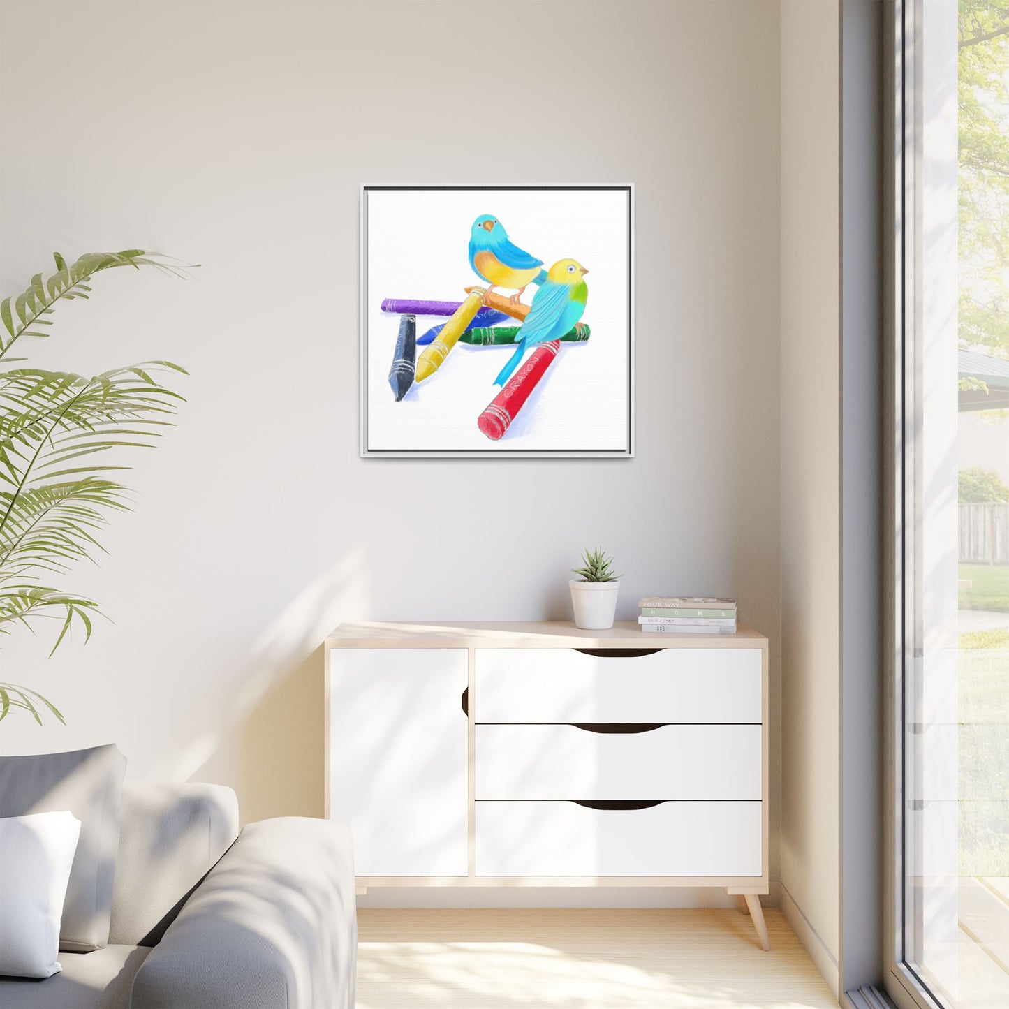 Jolly Birds Matte Canvas Framed
