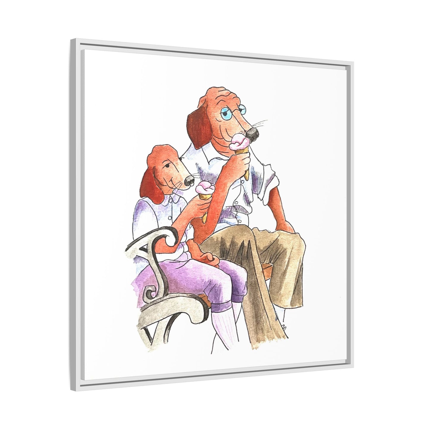 Dogi Fun Matte Canvas Framed