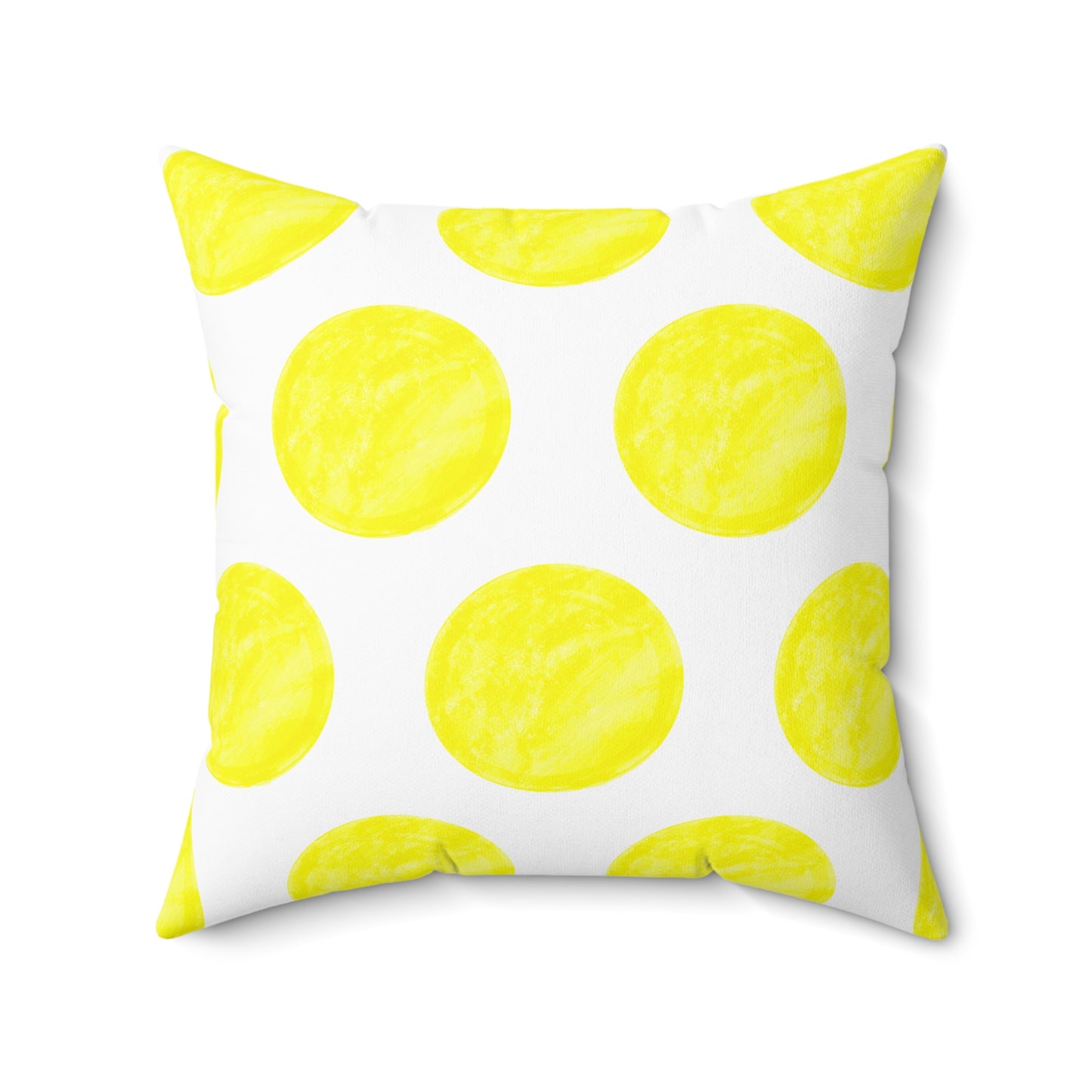 Polka Dot Palette Polyester Square Pillow yellow