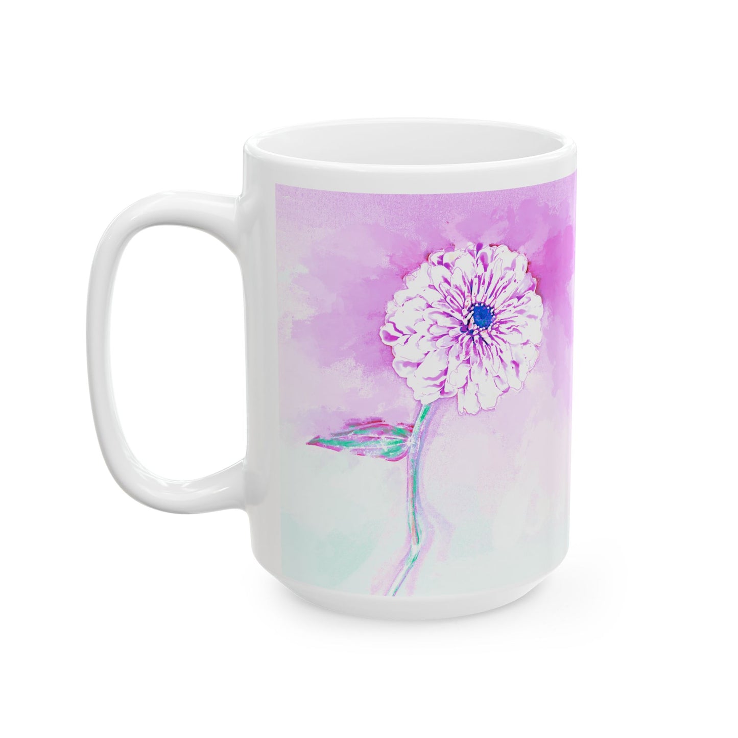 Zinnia Color Splash Mug Raspberry “Dare to Be Brave”