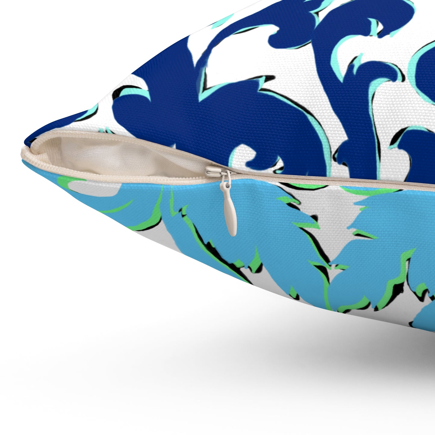 Scrollwork Polyester Square Pillow "Be Joyful..."