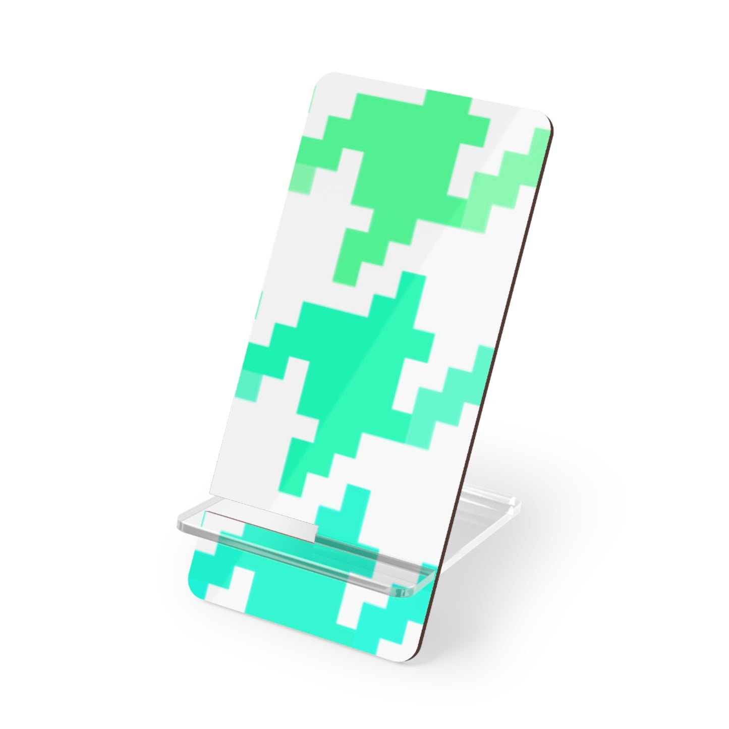 Houndstooth Smartphone Mobile Display Stand (Shades of Green and Aqua)