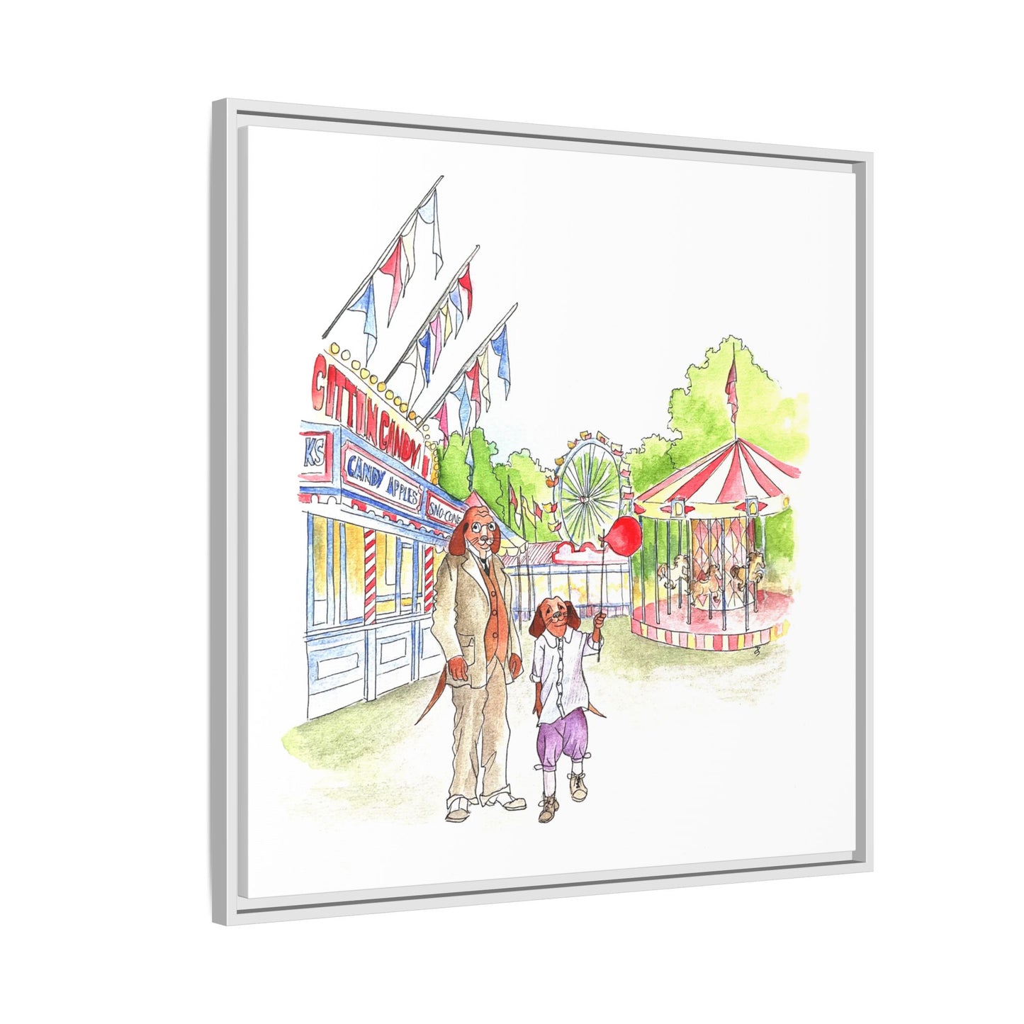 Dogi Fun Matte Canvas Framed