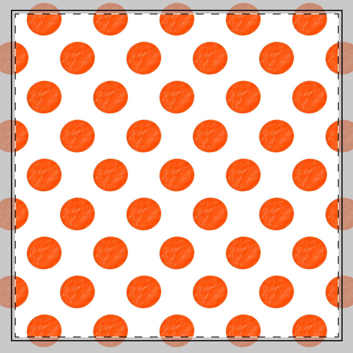 Polka Dot Poly Twill Napkin, Orange, Bright White Fabric Background
