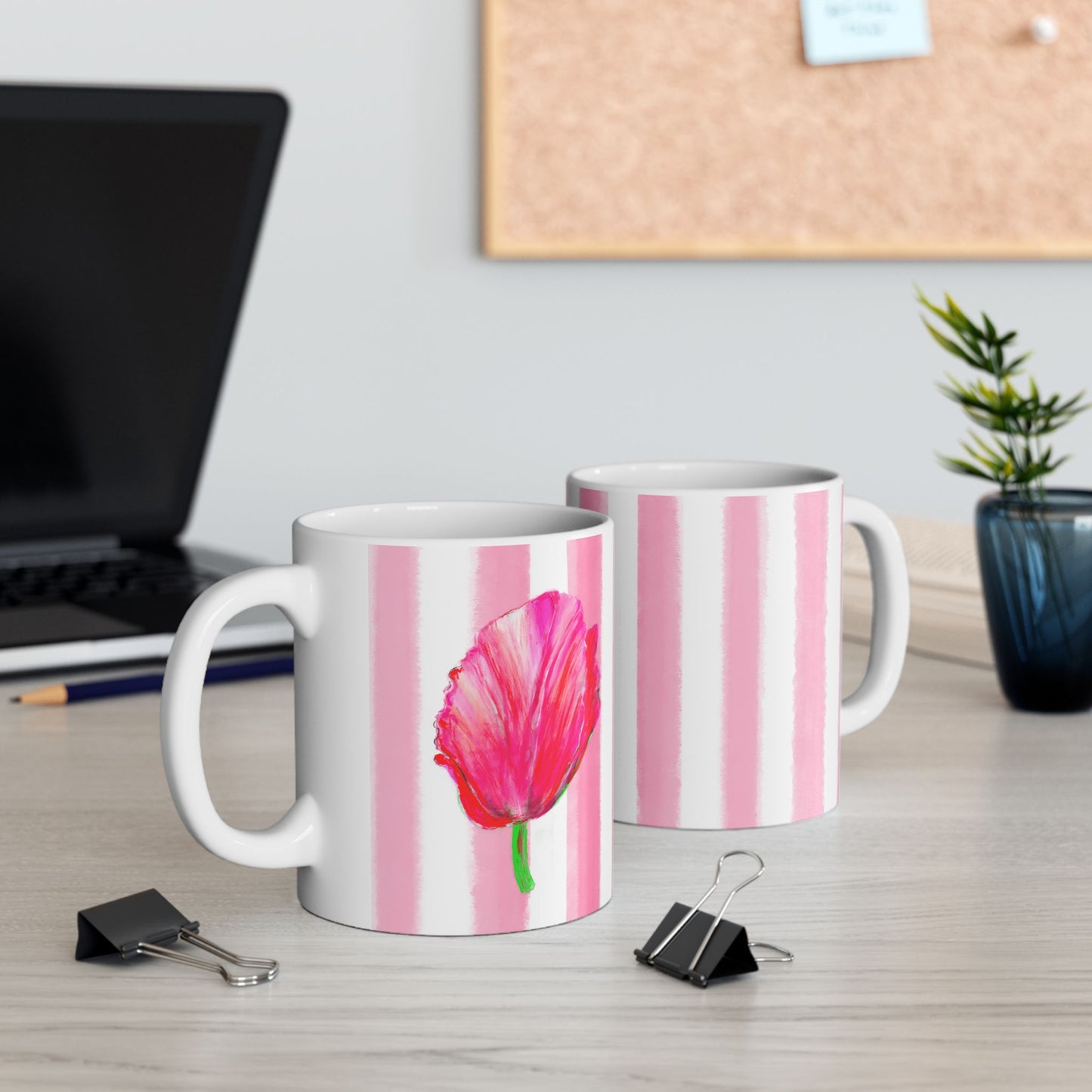 Dancing Tulips Mug Pink Red