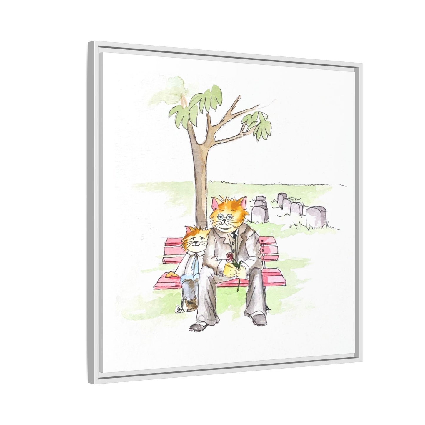 Kitty Fun Matte Canvas Framed
