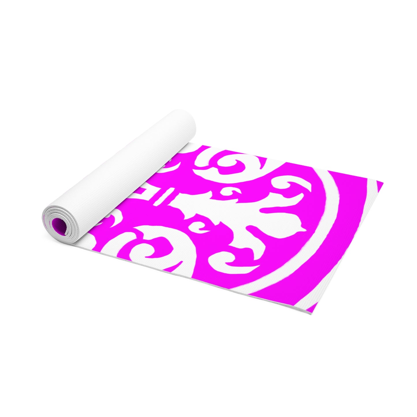 Scrollwork Exercise Mat Hot Pink