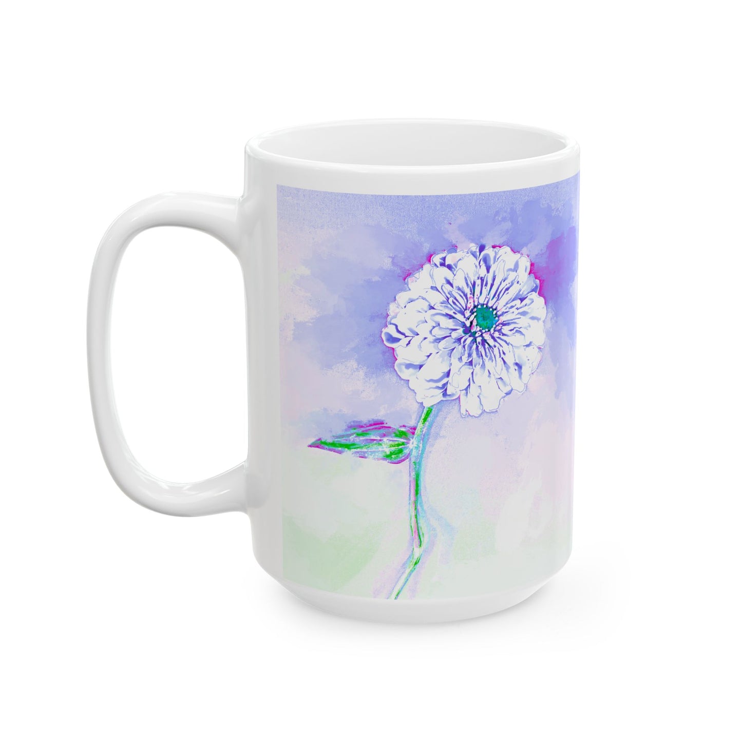 Zinnia Color Splash Mug Periwinkle “Dare to Live”