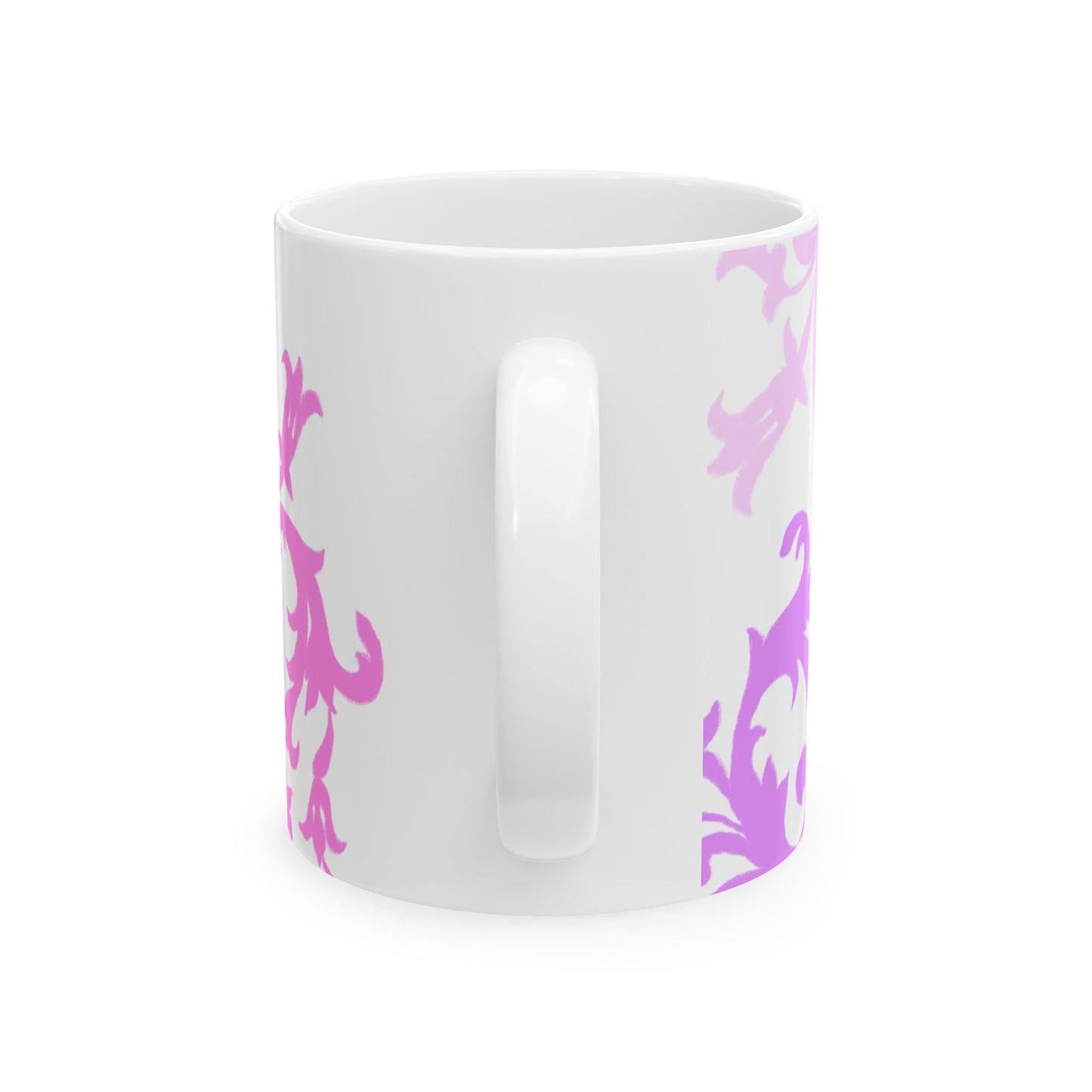 Scrollwork Ceramic Mug Pink Purple