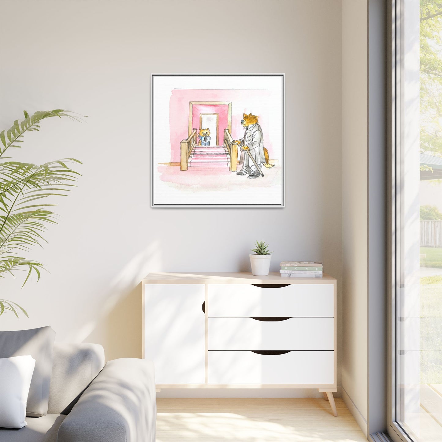 Kitty Fun Matte Canvas Framed