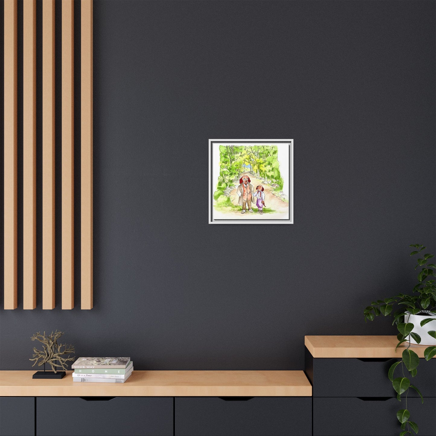 Dogi Fun Matte Canvas Framed