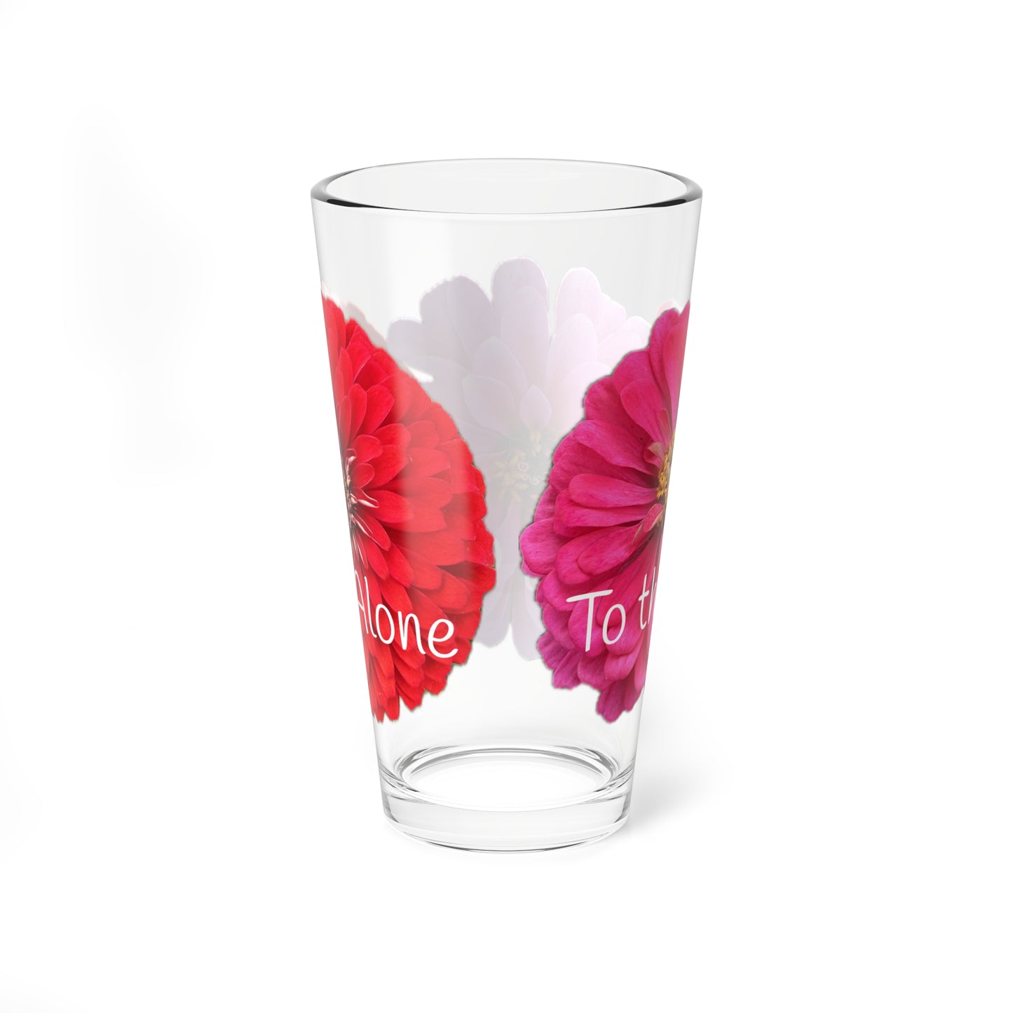 Zinnia Pint Glass "To the Glory of God Alone"