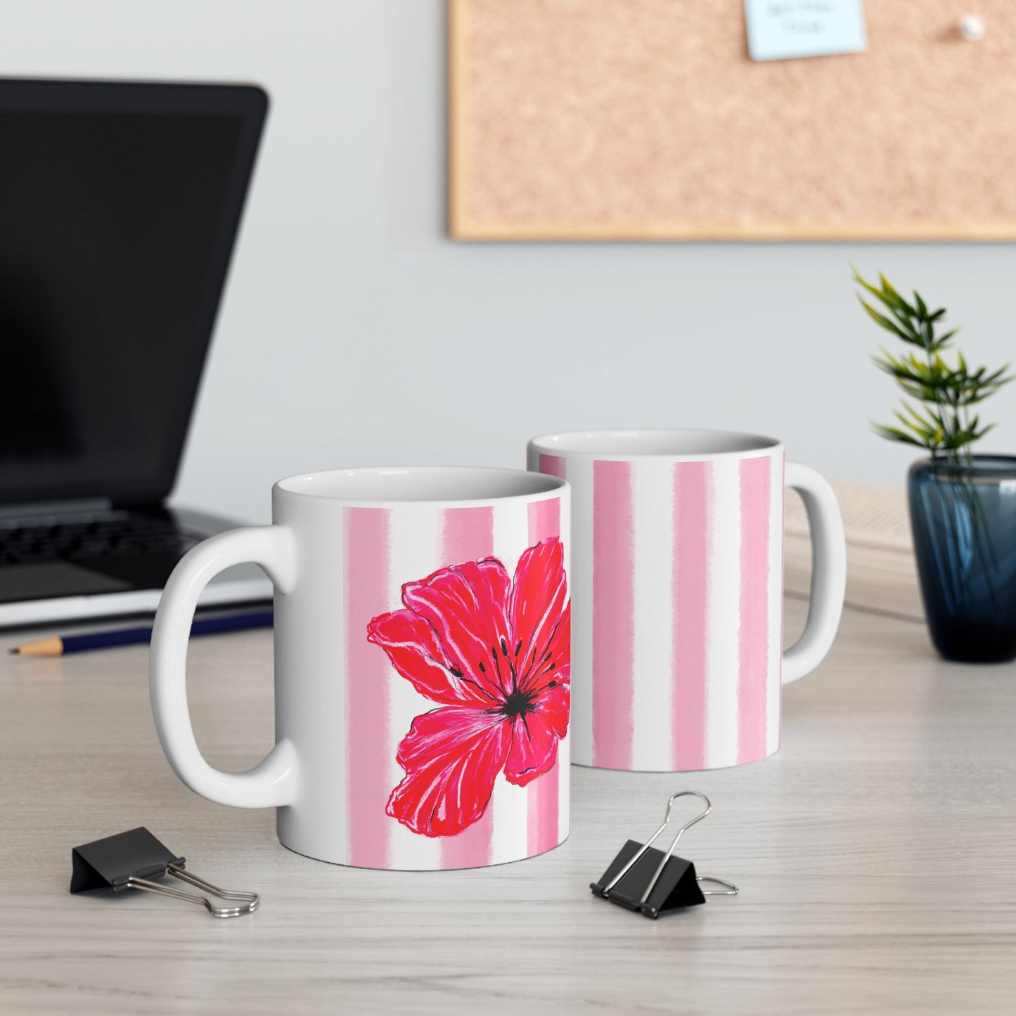 Dancing Tulips Mug Pink Red