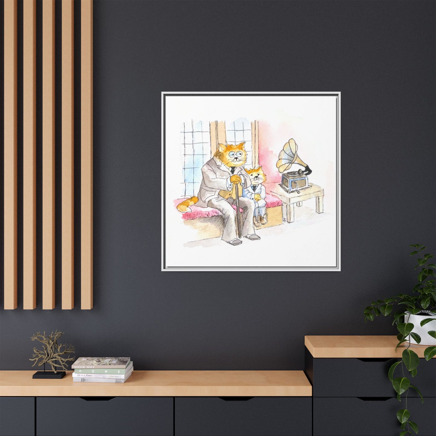 Kitty Fun Matte Canvas Framed
