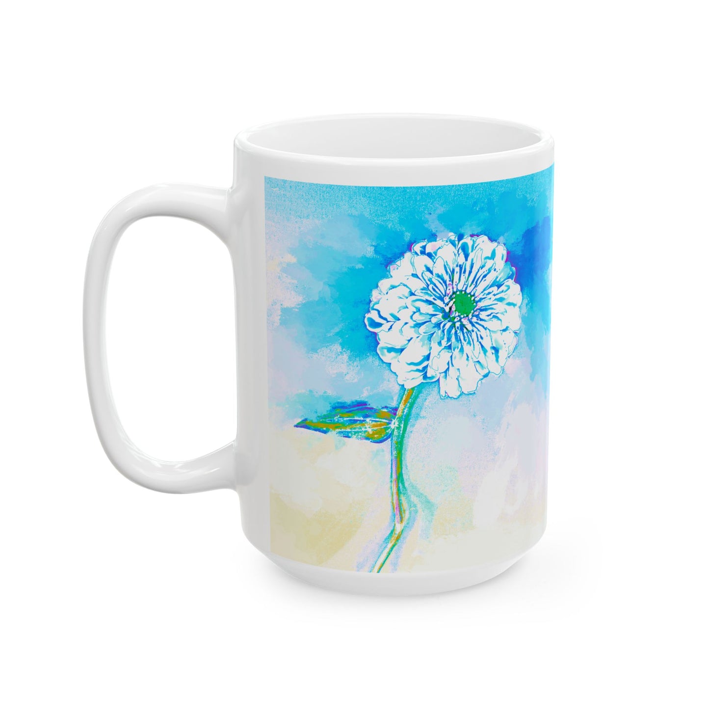 Zinnia Color Splash Mug Aqua “Dare to Be Humble”