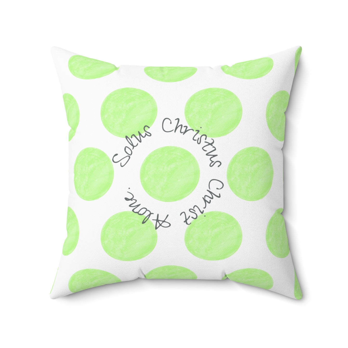 Polka Dot Joy Polyester Square Pillow "Solus Christus…”