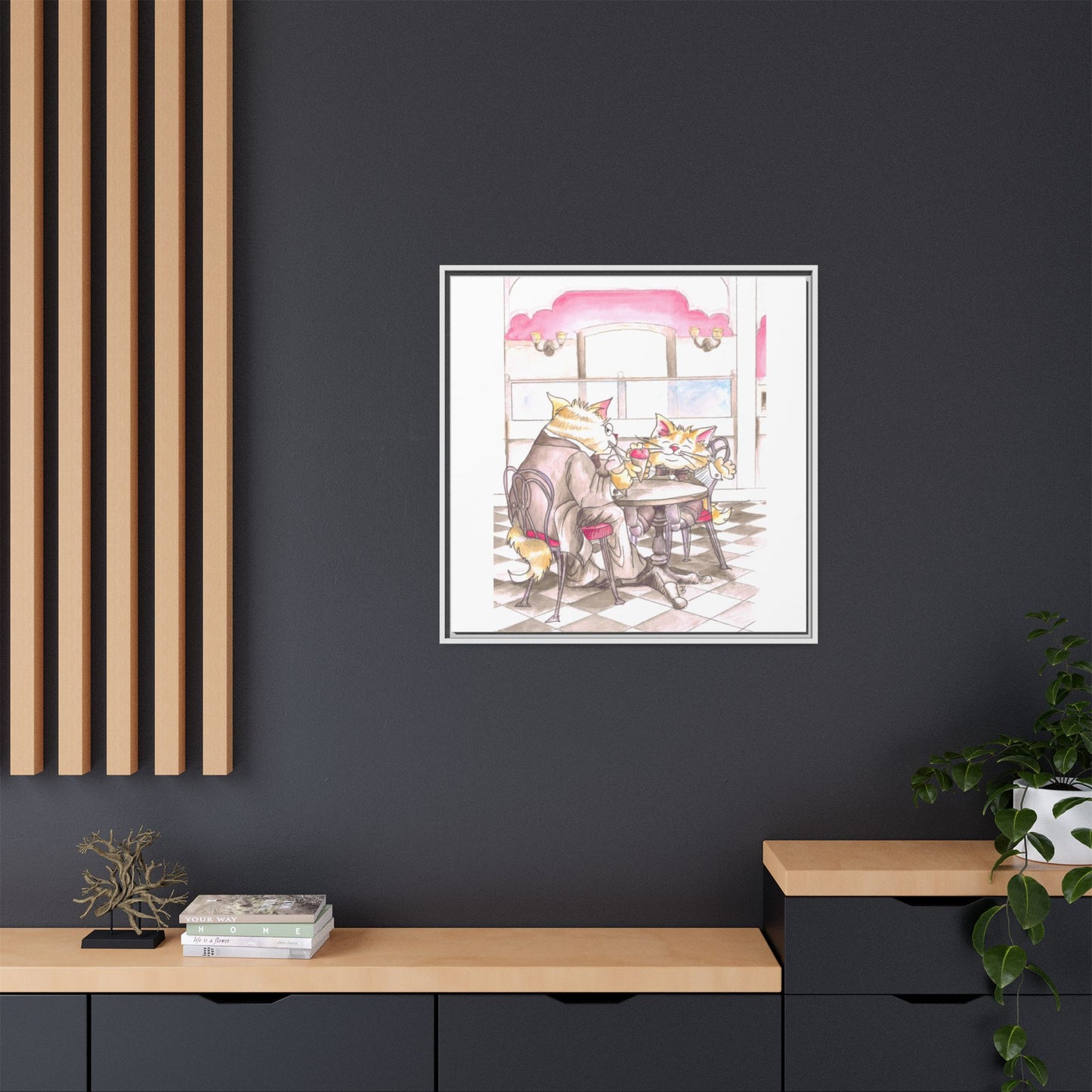 Kitty Fun Matte Canvas Framed