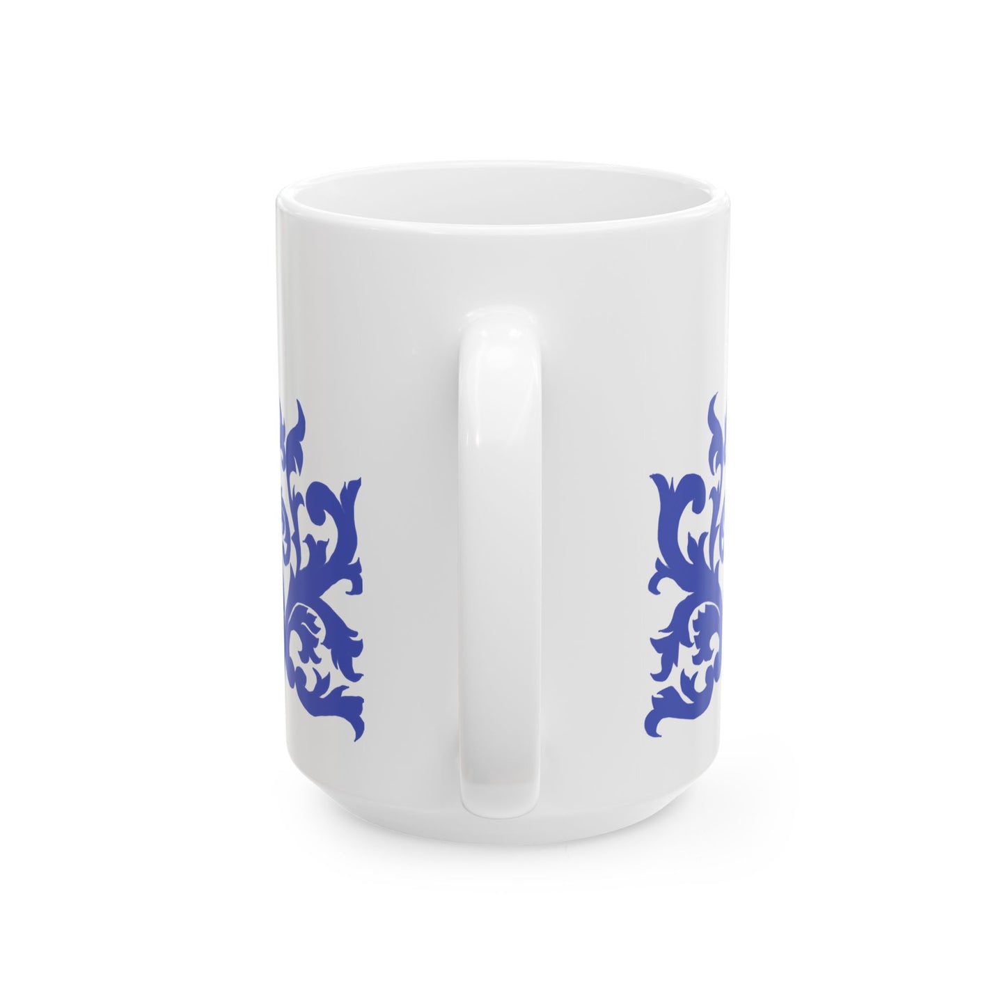 Scrollwork Ceramic Mug Blue What is your life?