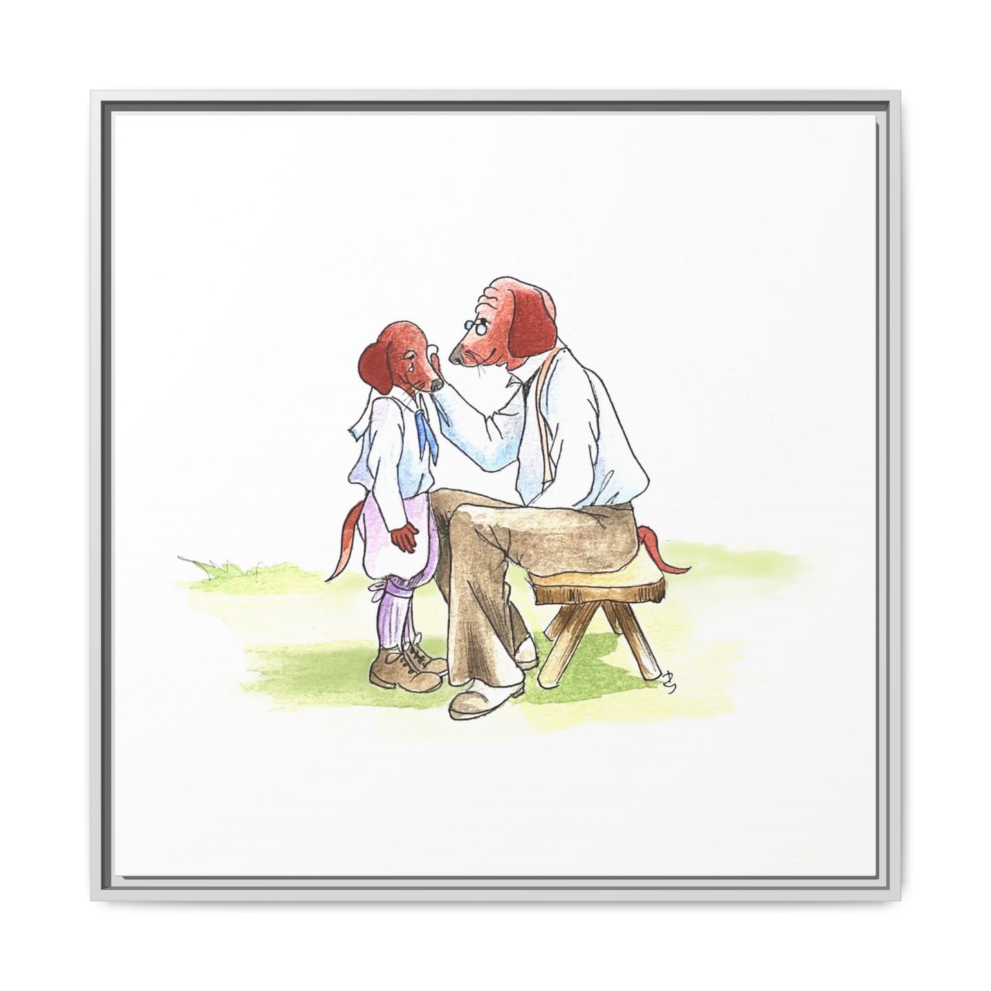 Dogi Fun Matte Canvas Framed