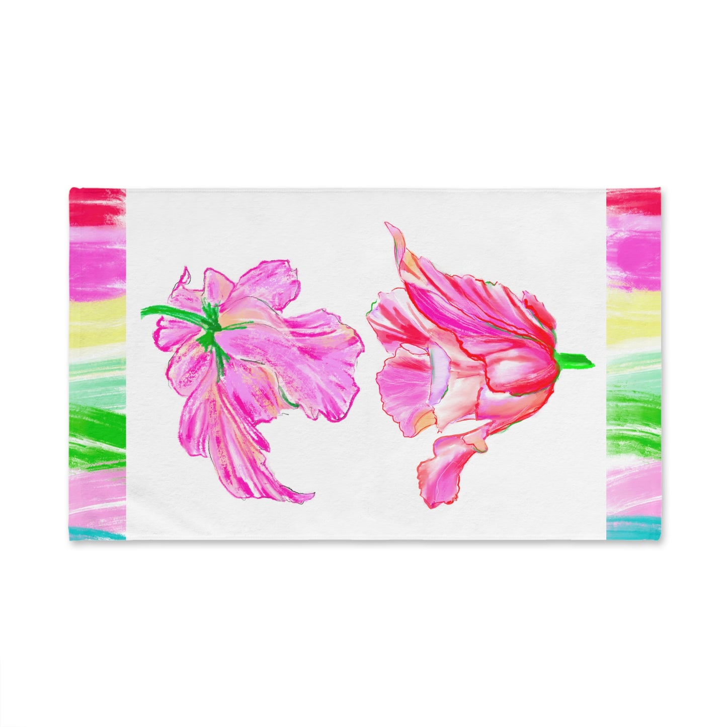Dancing Tulips Hand Towel  Pinks