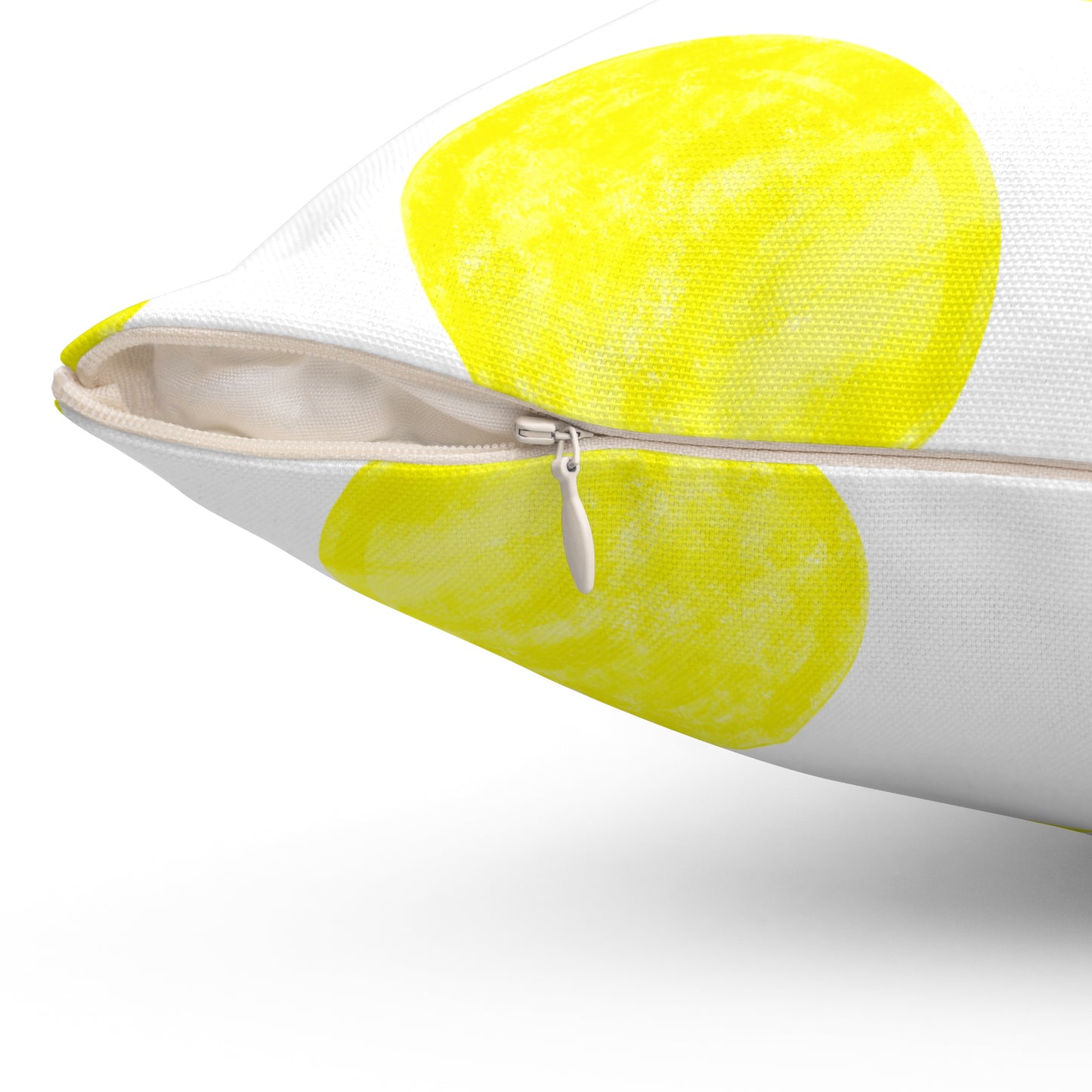 Polka Dot Palette Polyester Square Pillow yellow