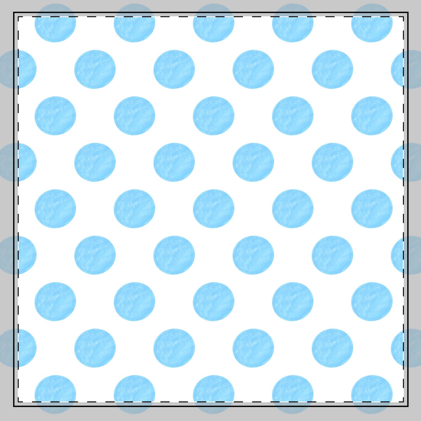 Polka Dot Poly Twill Napkin, Baby Blue, Bright White Fabric Background