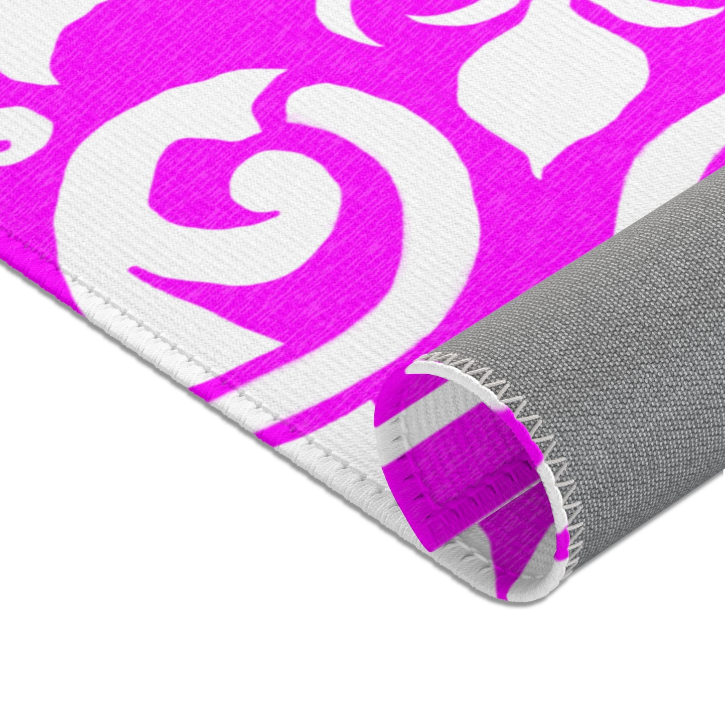 Scrollwork Indoor/Outdoor Rug Raspberry "Sola Gratia..."