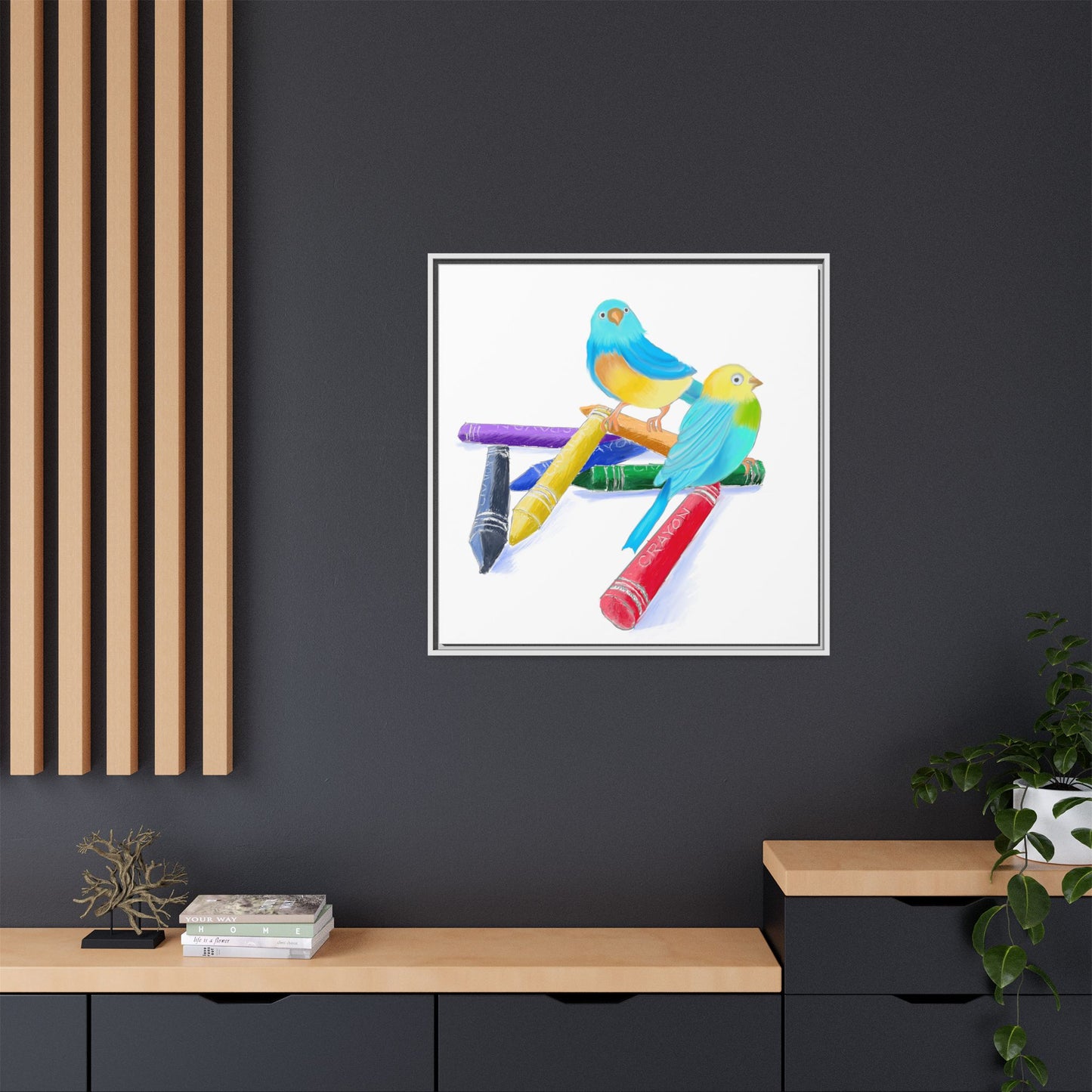 Jolly Birds Matte Canvas Framed